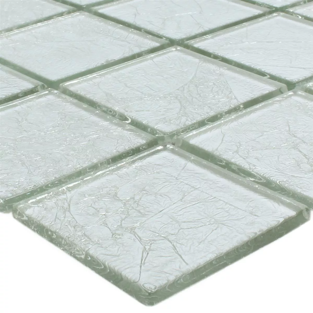 Azulejos De Mosaico Cristal Lucca Plateado 48x48x4mm Azulejos De Mosaico Cristal Lucca Plateado 48x48x4mm