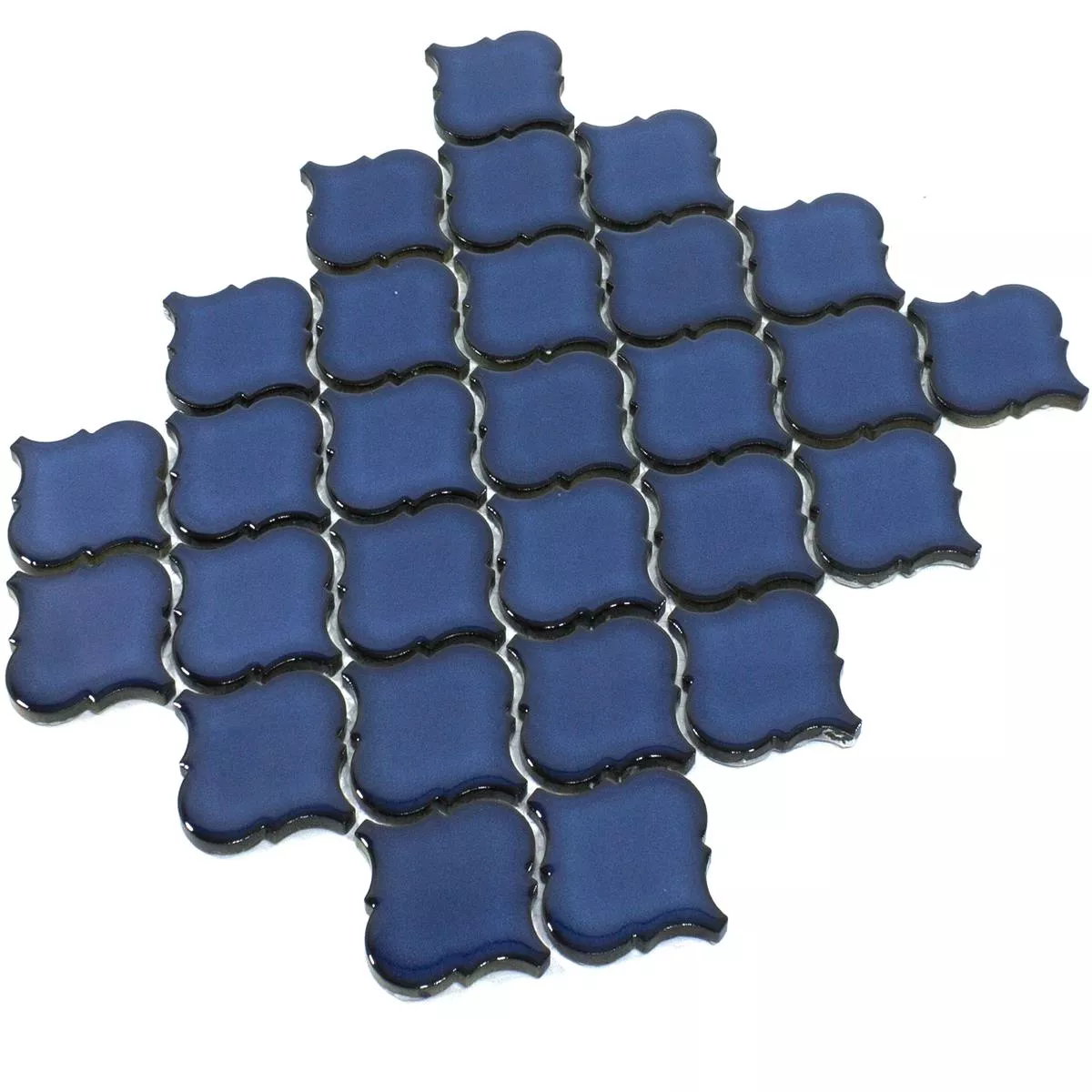 Muestra Cerámica Azulejos De Mosaico Asmara Arabesque Azul