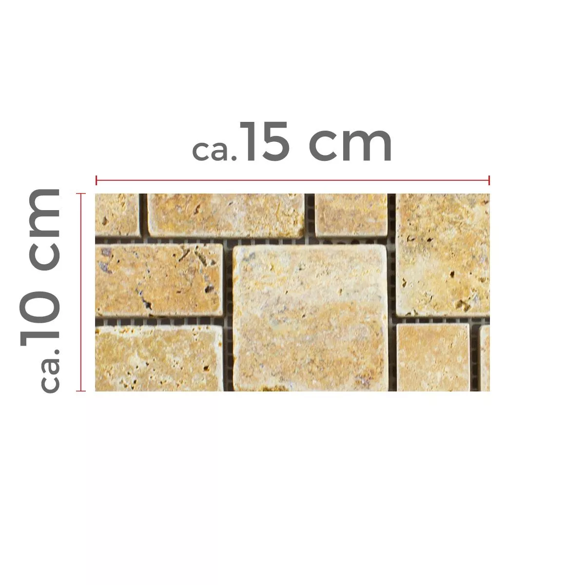 Muestra Piedra Natural Travertino Azulejos De Mosaico LaGrange Oro