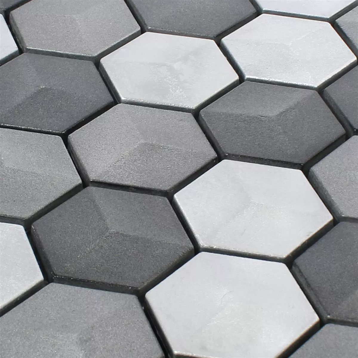 Azulejos De Mosaico Hexagonales Kandilo Negro Plateado