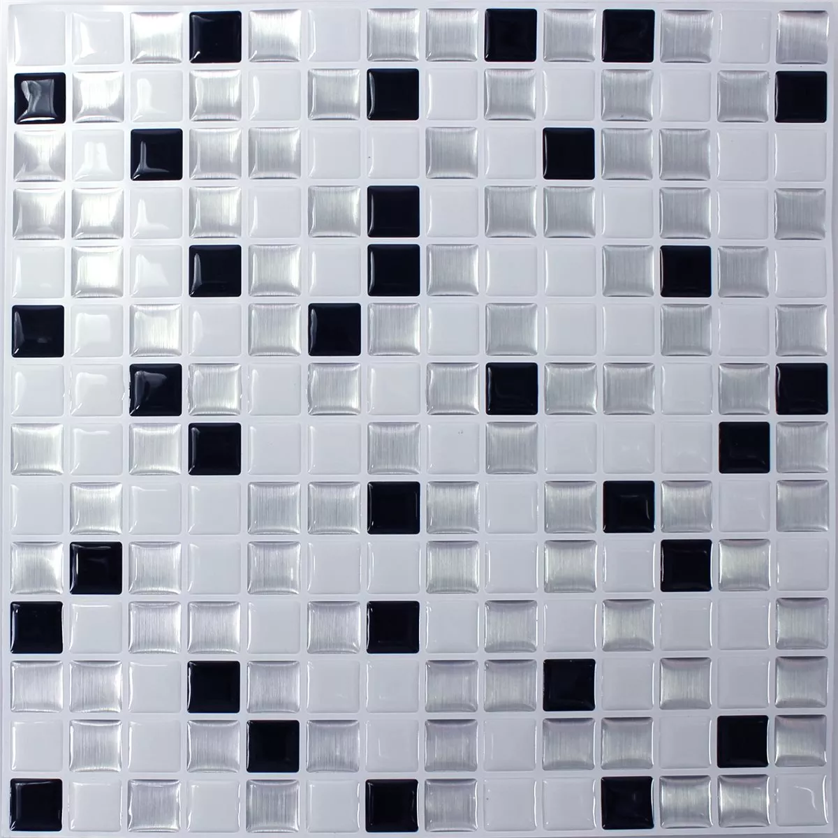 Azulejos De Mosaico Vinilo Negro Blanco Mezcla