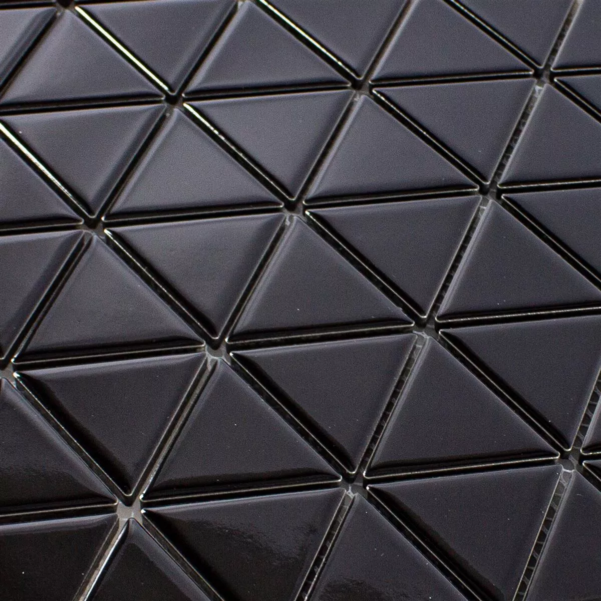 Cerámica Azulejos De Mosaico Arvada Triángulo Negro Brillante