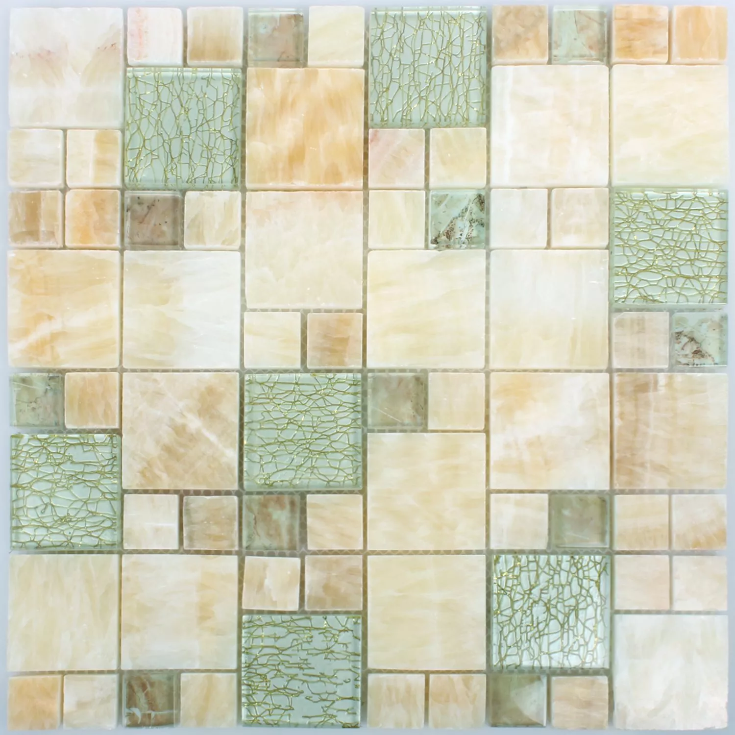 Muestra Azulejos De Mosaico Onyx Larinera Oro Mezcla