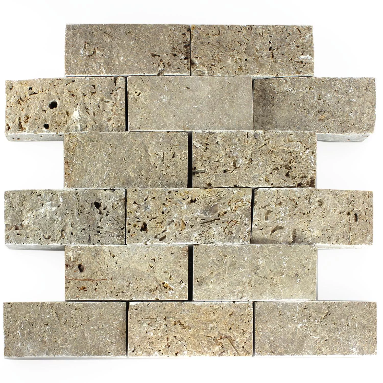 Azulejos De Mosaico Piedra Natural 3D Noce Brick