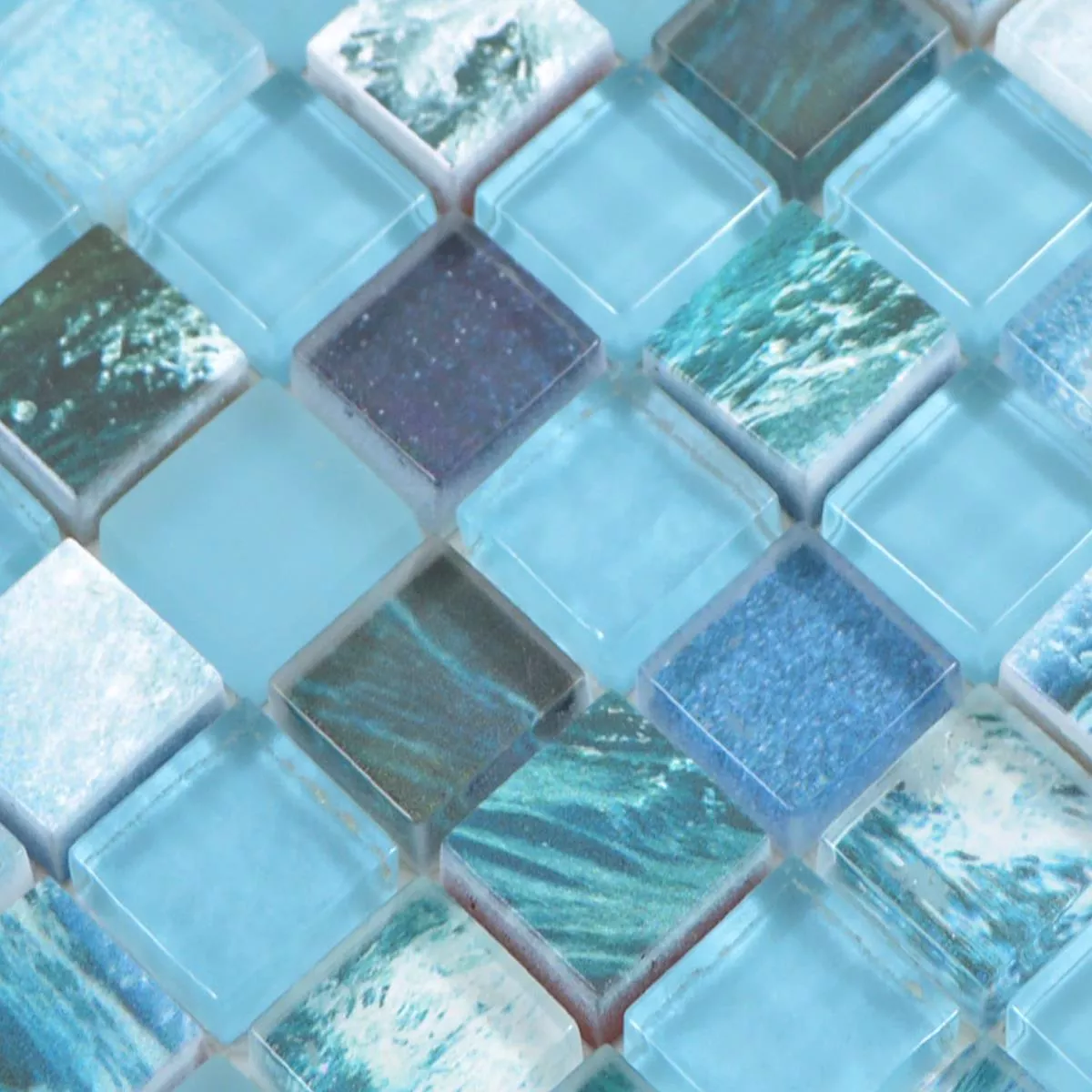 Muestra Mosaico De Cristal Azulejos Cornelia Aspecto Retro Verde Azul