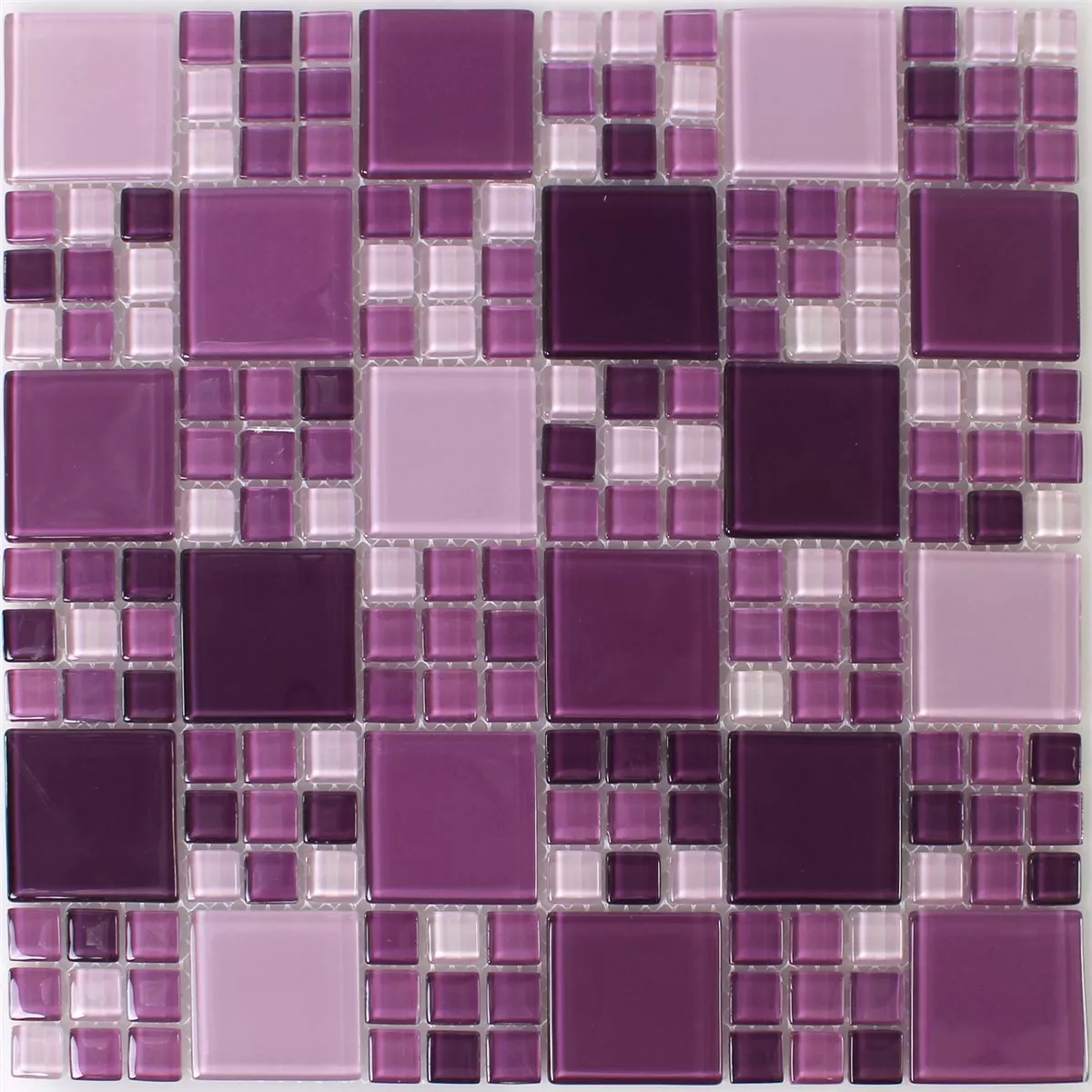 Azulejos De Mosaico Cristal Purple Mezcla