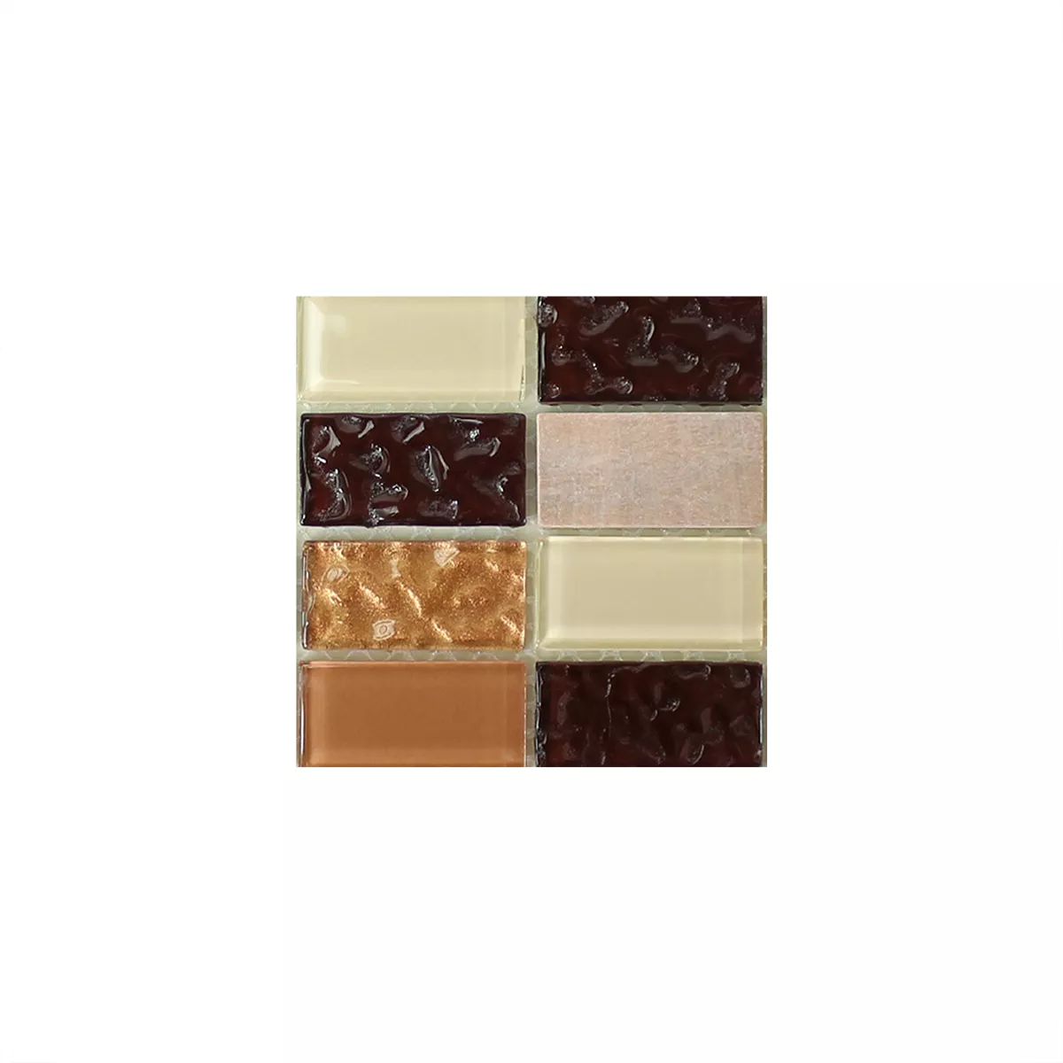 Muestra Autoadhesivoe Azulejos De Mosaico Beige Marrón Brick