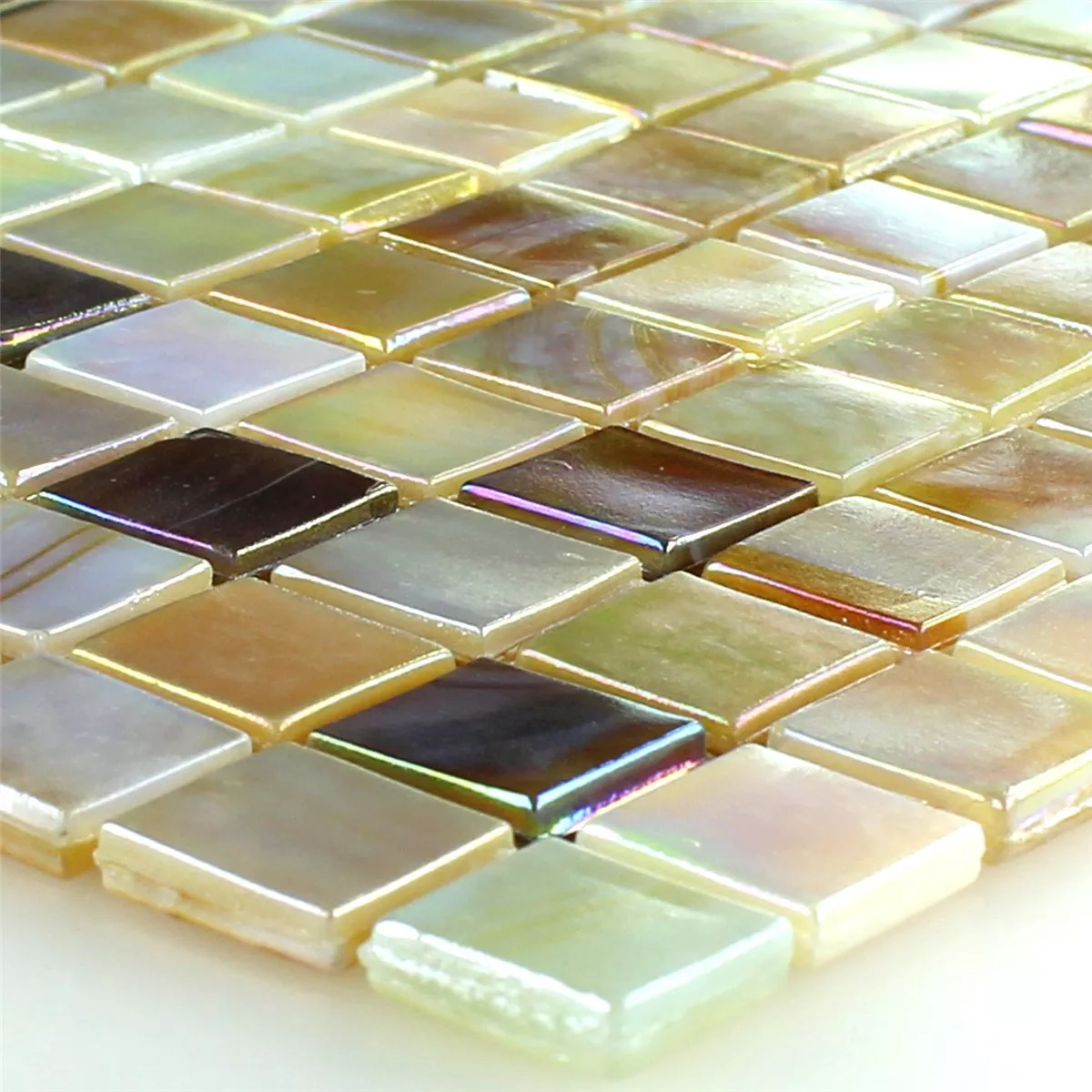 Mosaico De Cristal Nácar Mezcla ArenaColorn 15x15x4mm