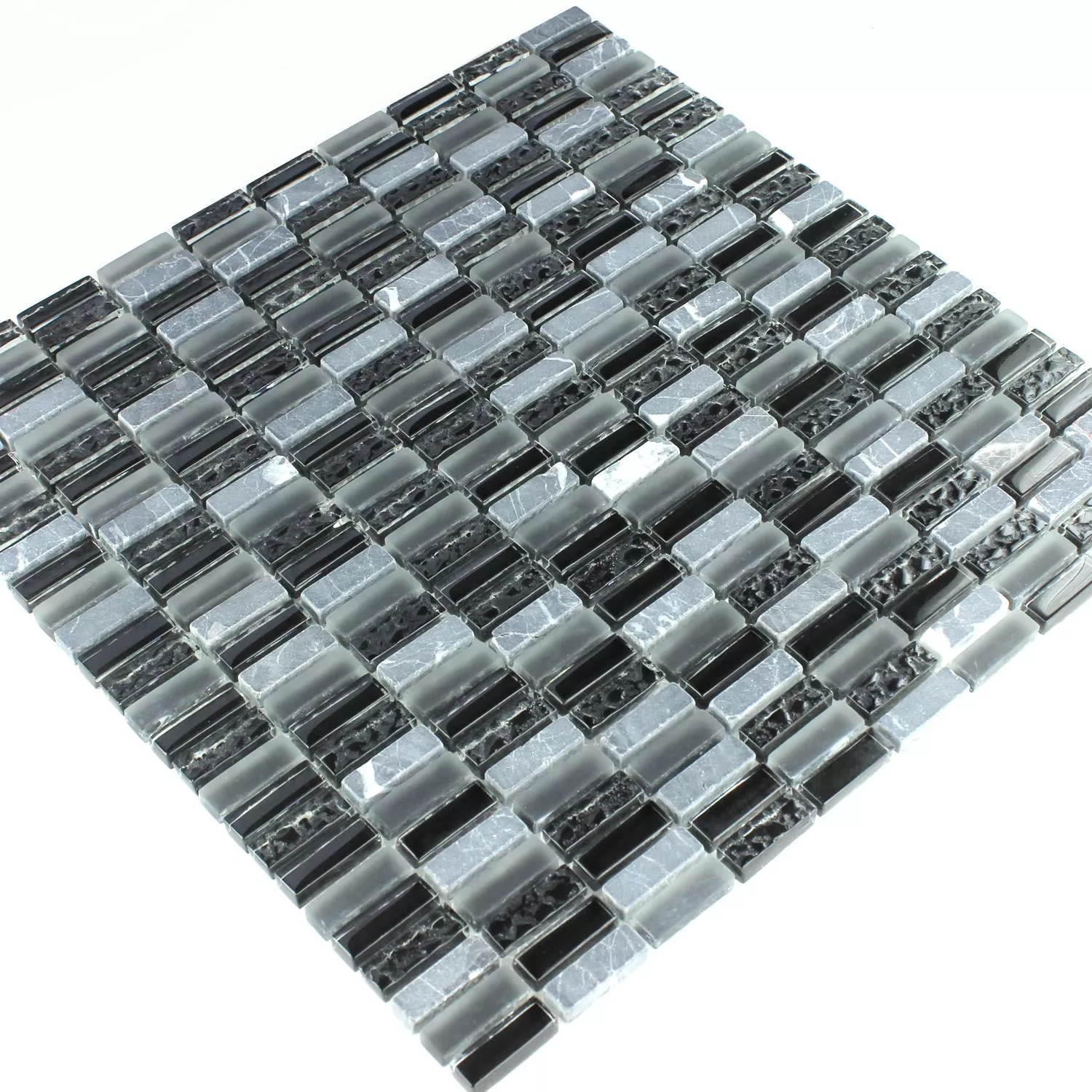 Azulejos De Mosaico Mármol Gris Mezcla 10x30x8mm