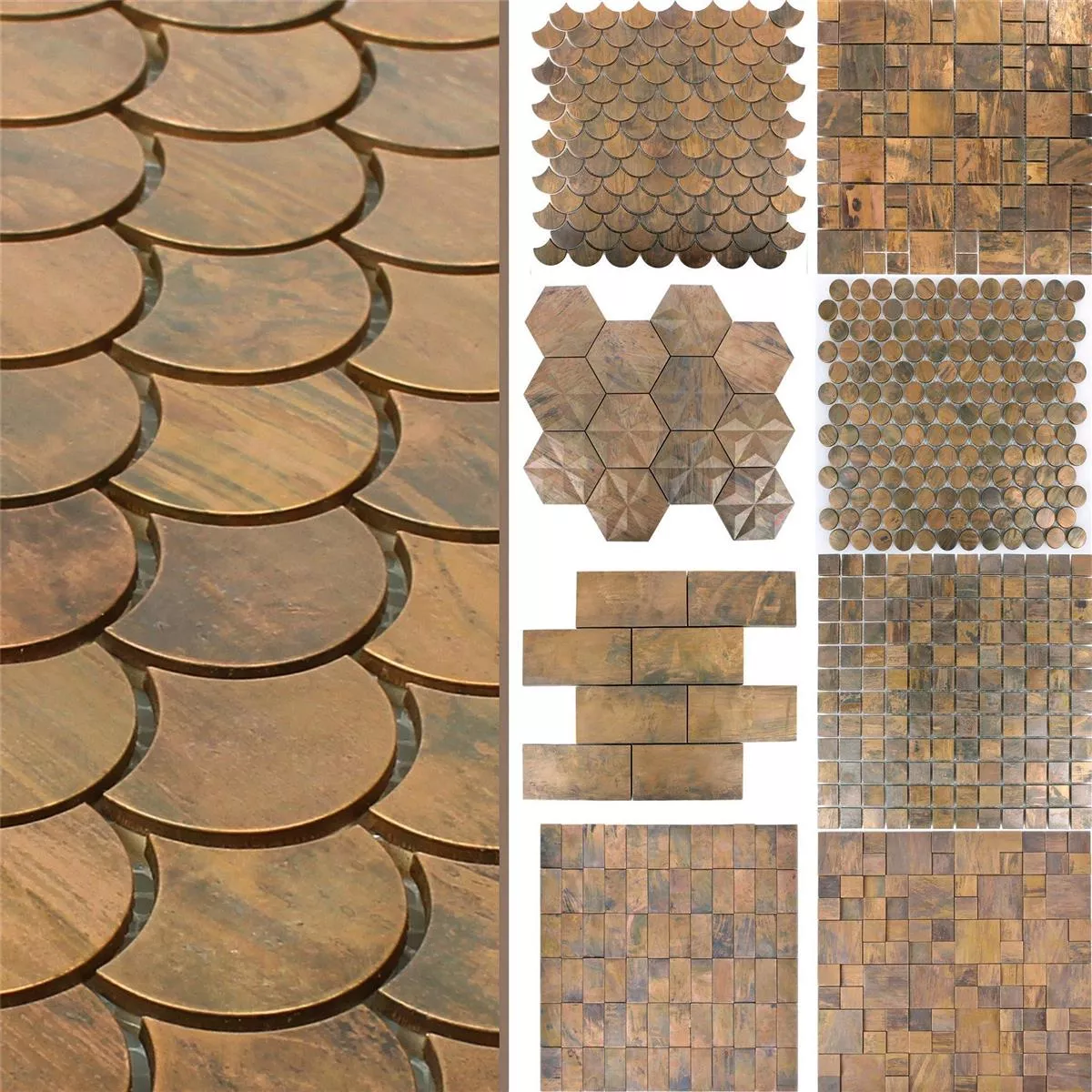 Metal Cobre Azulejos De Mosaico Myron