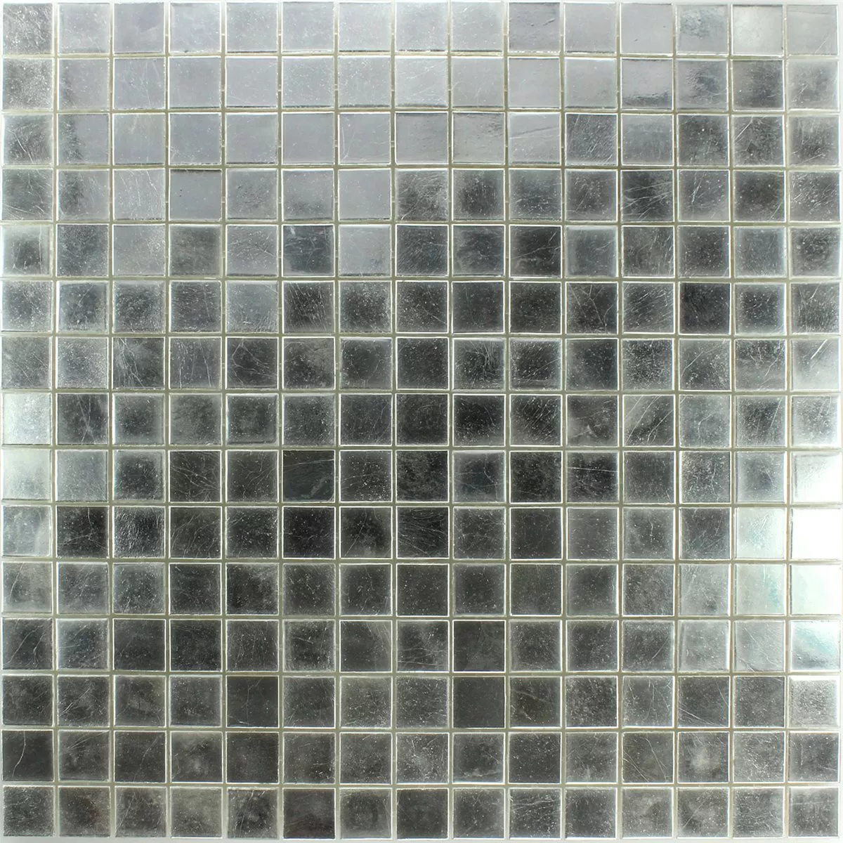 Azulejos De Mosaico Trend-Vi Cristal Blanco Oro 24 Karat 1x1cm