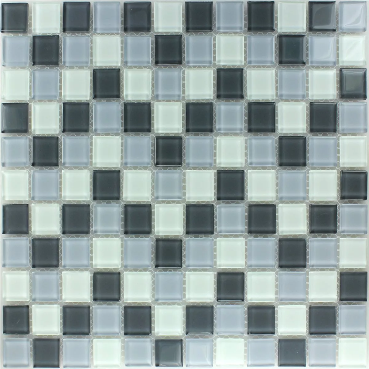 Muestra Mosaico De Cristal Azulejos Gris Mezcla 