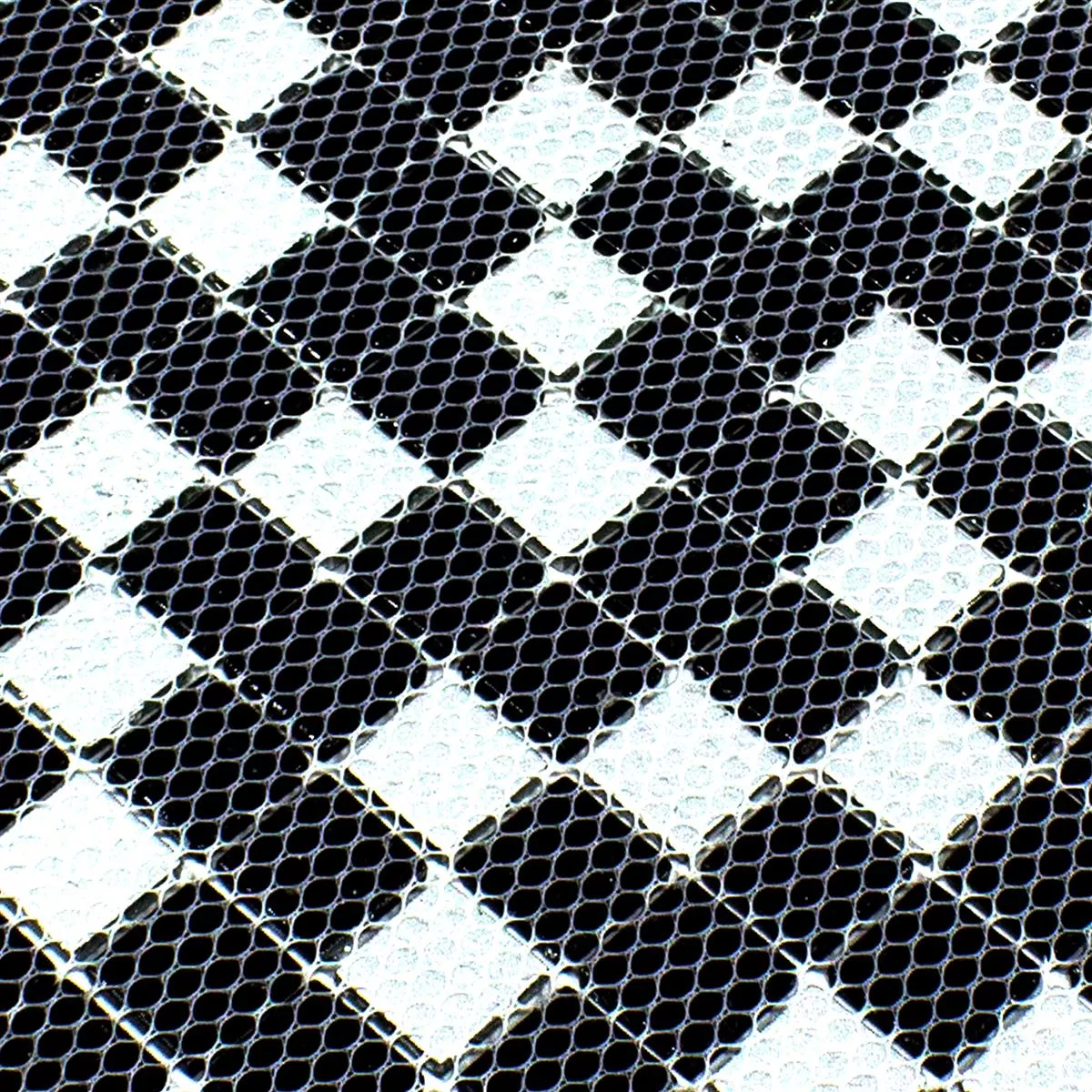 Azulejos De Mosaico Cristal Bonnie Cristal Estructura Negro Plateado Gris