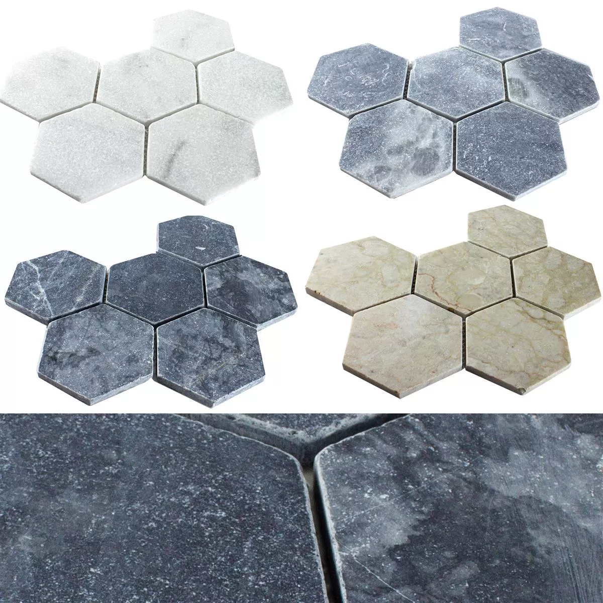 Muestra Mármol Piedra Natural Azulejos De Mosaico Maracay Hexagonales