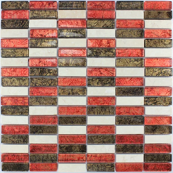 Azulejos De Mosaico Cristal Mármol Rojo Marrón Mezcla Palillos Azulejos De Mosaico Cristal Mármol Rojo Marrón Mezcla Palillos