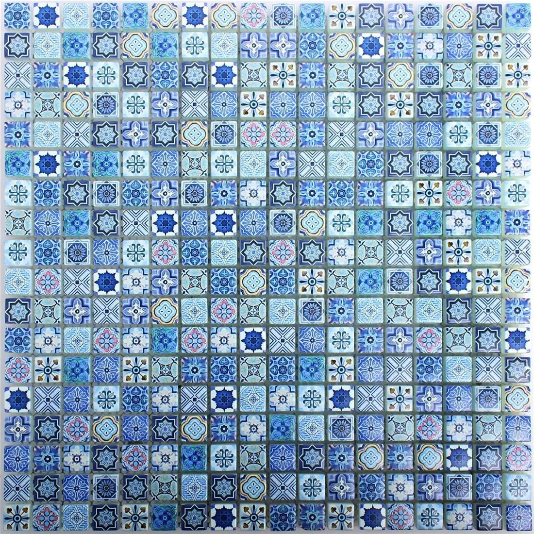 Mosaico De Cristal Azulejos Marrakech Azul