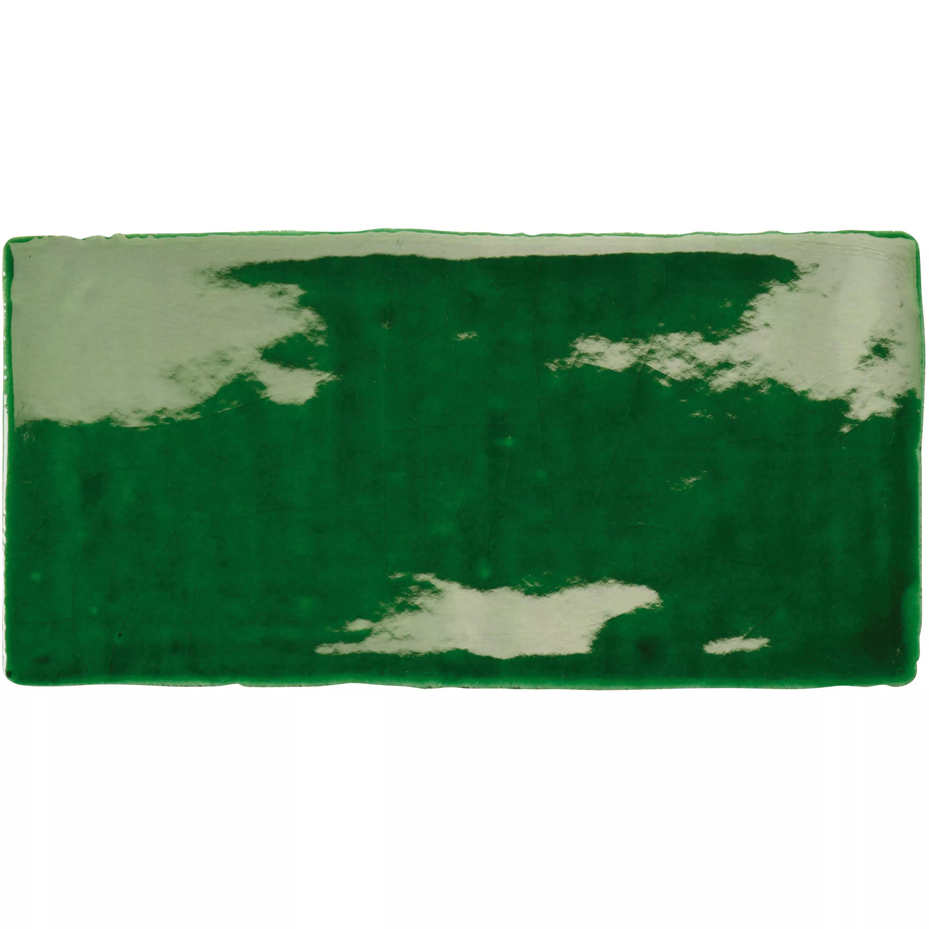Muestra Revestimiento Algier Hecho A Mano 7,5x15cm Verde Esmeralda