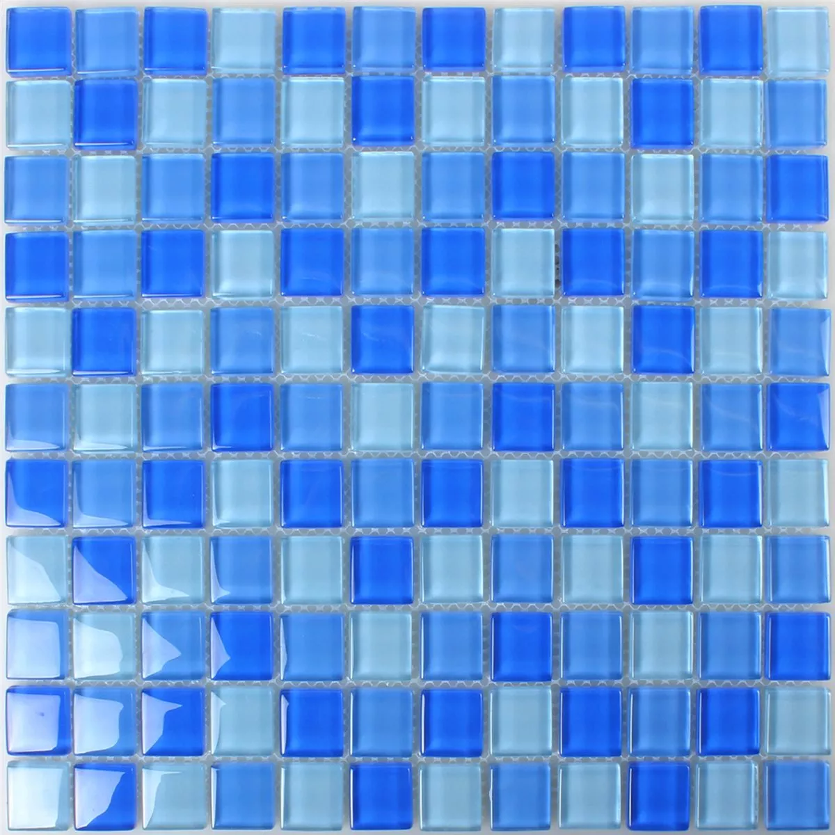 Muestra Azulejos De Mosaico Neptune Azul Mezcla