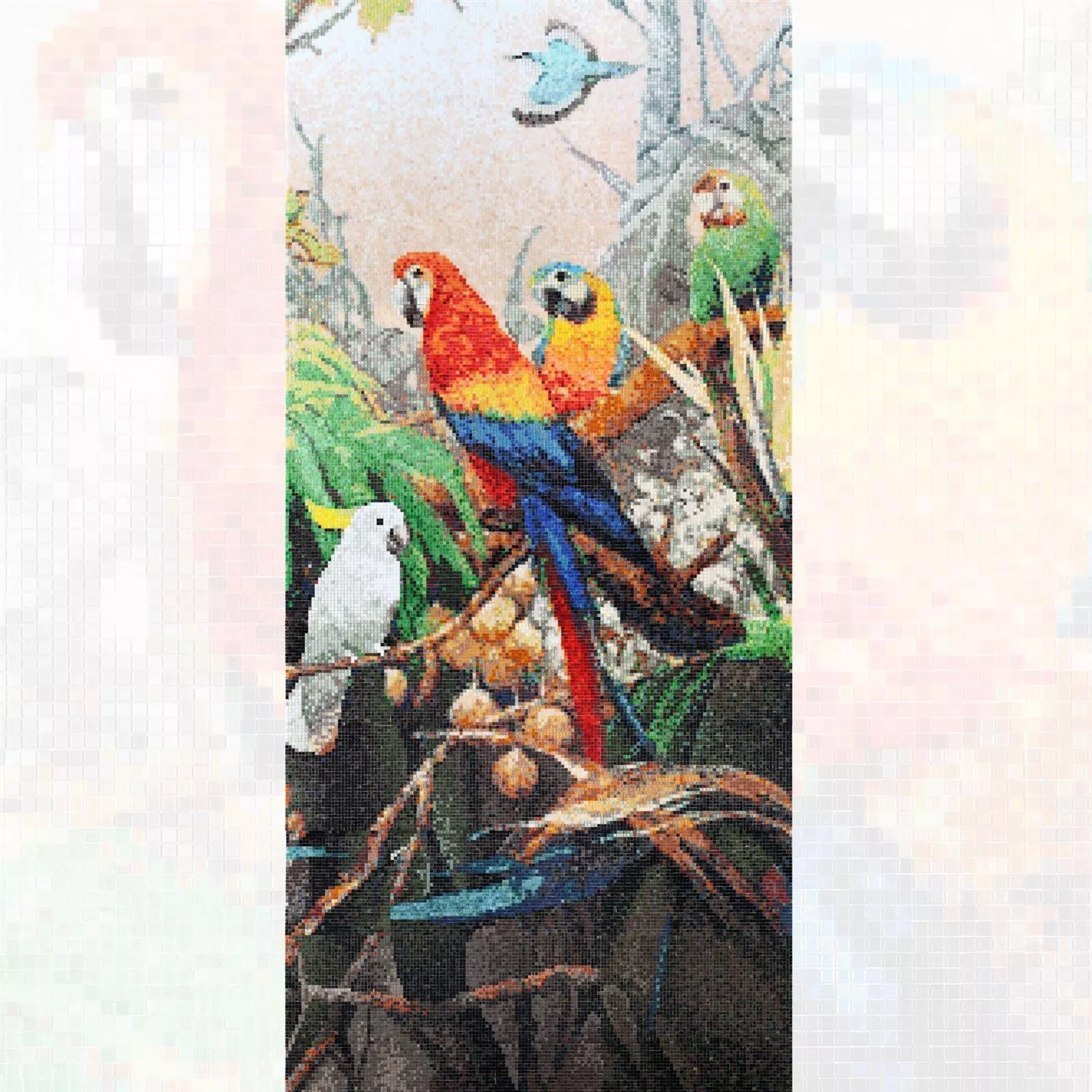 Mosaico De Cristal Imagen Parrots 100x240cm