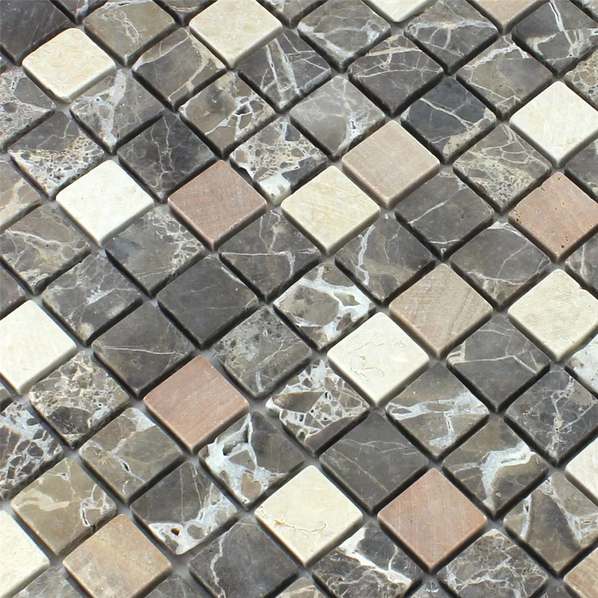 Azulejos De Mosaico Mármol Marrón 23x23x7mm