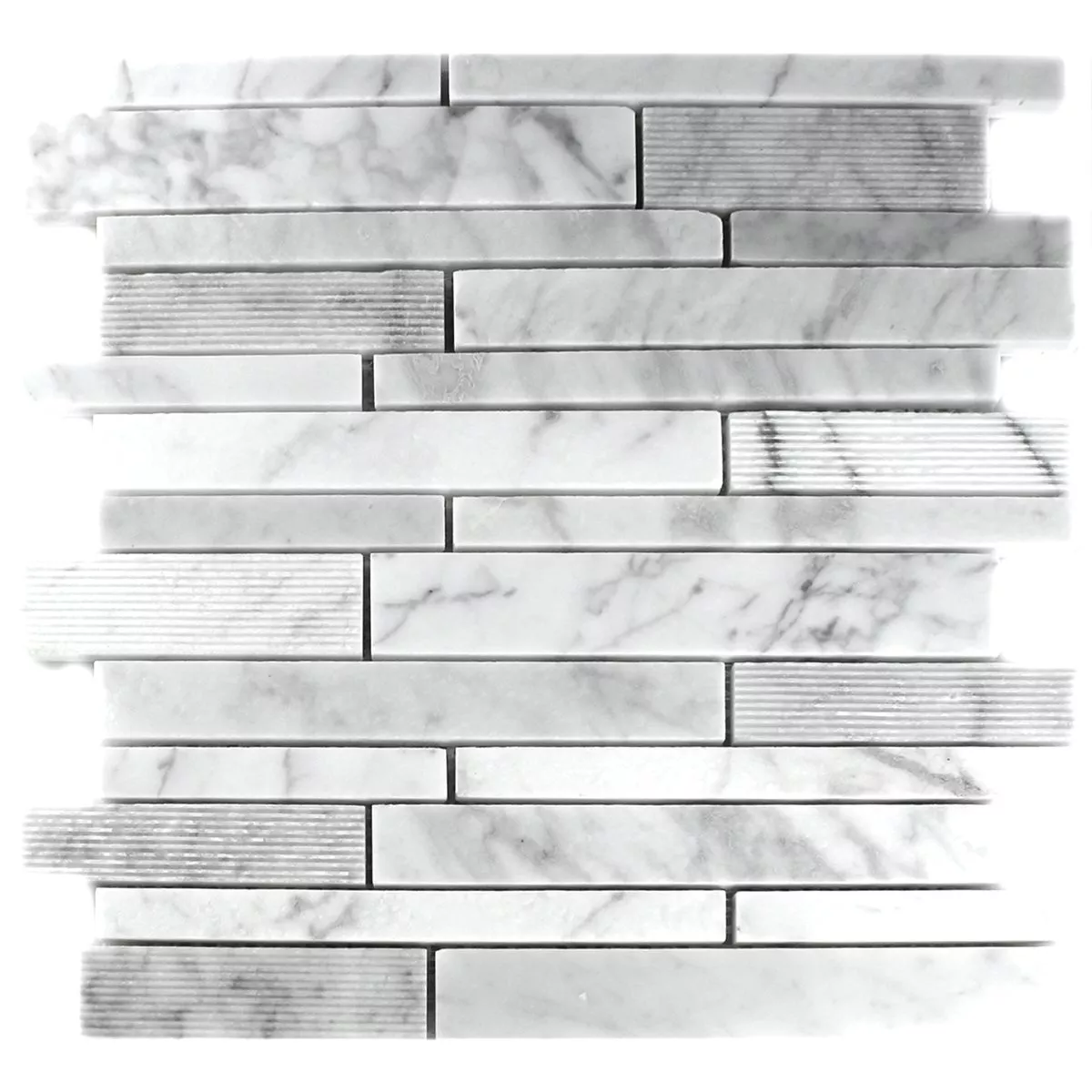 Azulejos De Mosaico Mármol Palillos Fresado Blanco