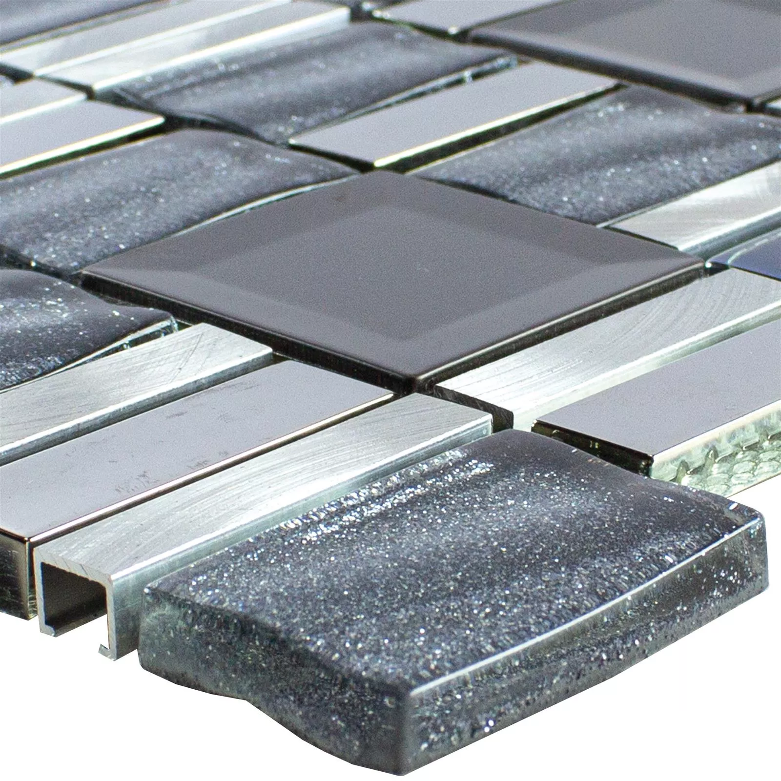 Cristal Auminio Mosaico LaCrosse Negro Gris Plateado Cristal Auminio Mosaico LaCrosse Negro Gris Plateado