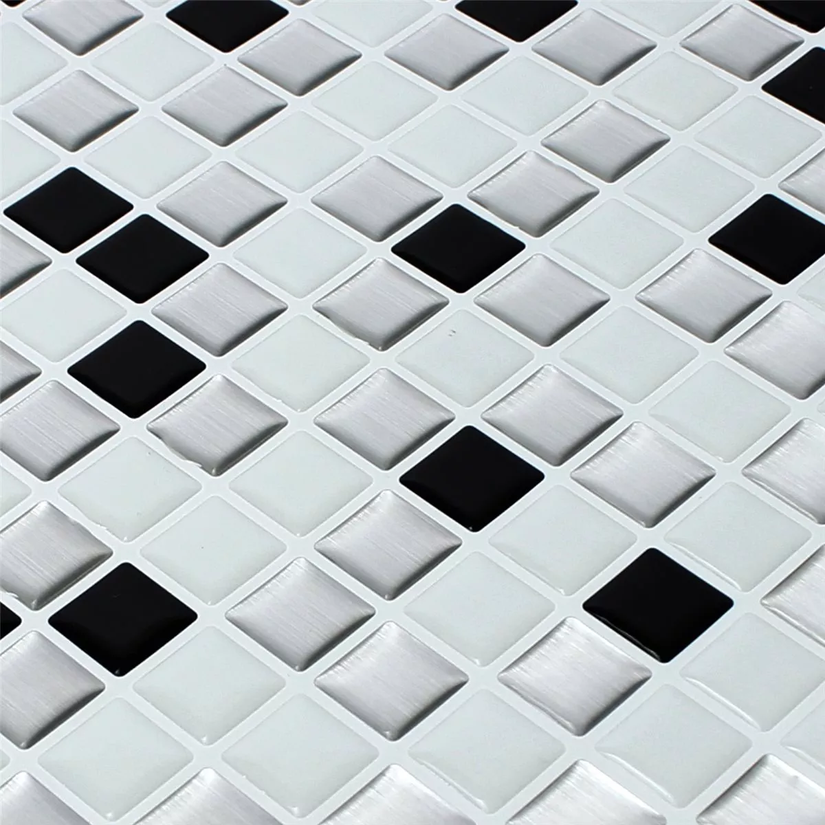 Azulejos De Mosaico Vinilo Negro Blanco Mezcla