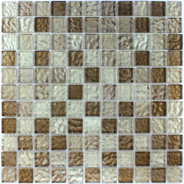 Mosaico De Cristal 25x25x6mm Ámbar Marrón Mezcla Mosaico De Cristal 25x25x6mm Ámbar Marrón Mezcla