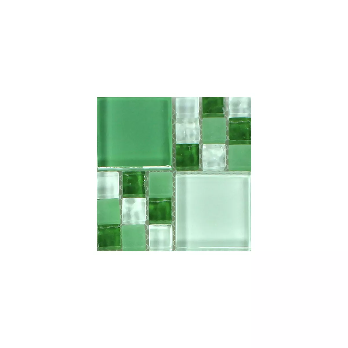 Muestra Azulejos De Mosaico Cristal Verde Mezcla