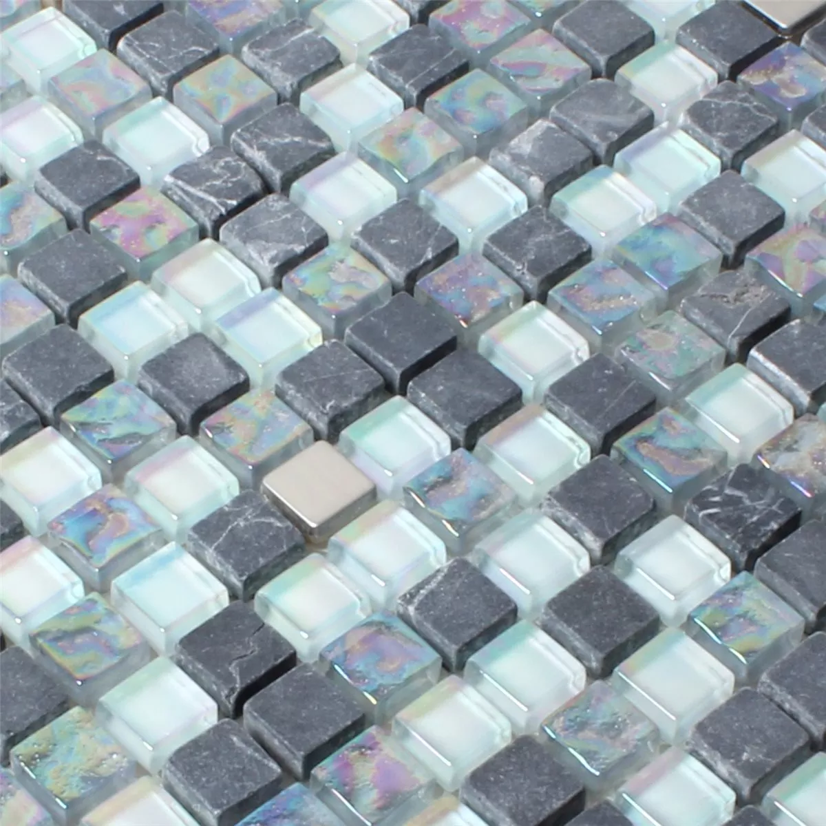 Azulejos De Mosaico Cristal Mármol Efecto Nacarado Gris Mezcla