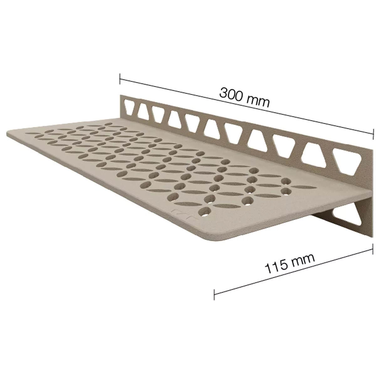 Estante de ducha estante de pared Schlüter rectángulo 30x11,5cm Crema Floral