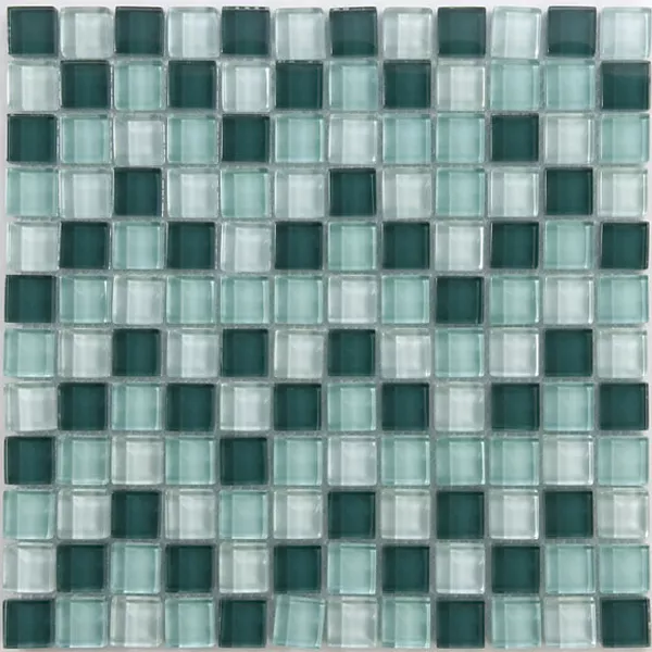 Mosaico De Cristal Azulejos 23x23x8mm Verde Mezcla