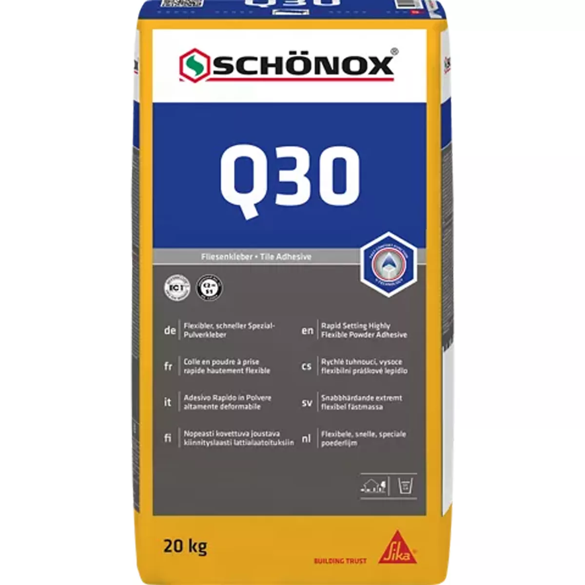 Adhesivo para baldosas Schönox Q30 Adhesivo en polvo especial flexible 20 KG