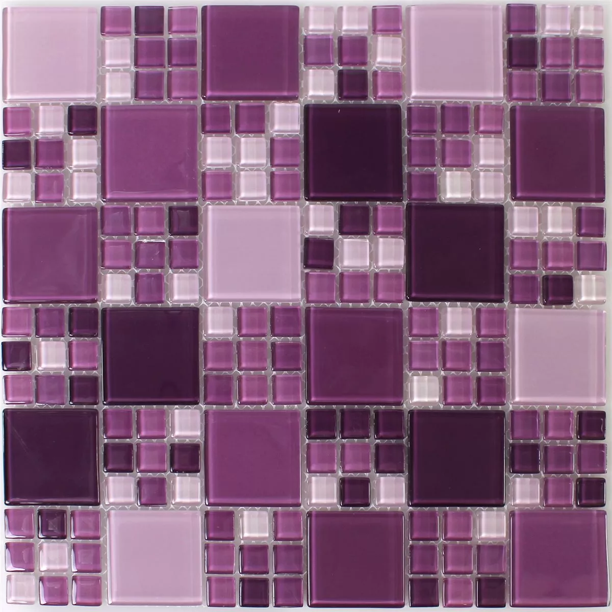 Muestra Azulejos De Mosaico Cristal Purple Mezcla