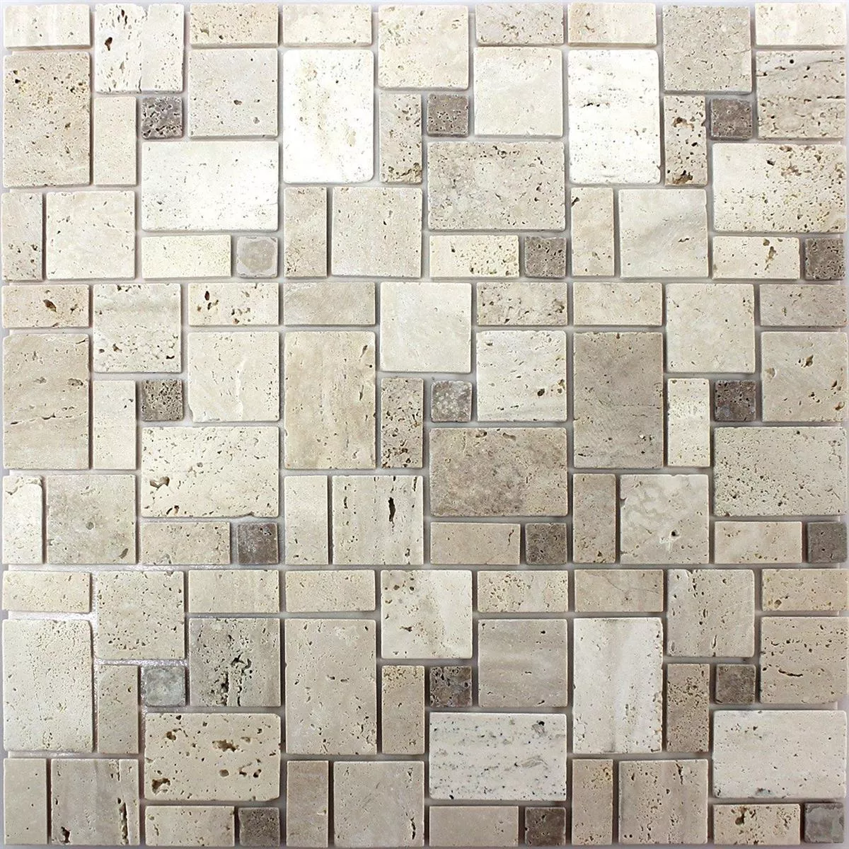 Muestra Autoadhesivoe Azulejos De Mosaico Piedra Natural Beige