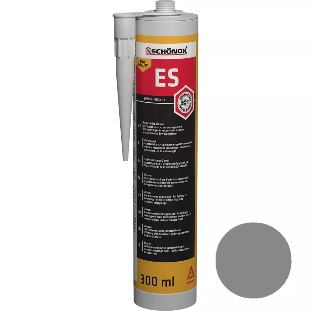 Sellador de juntas de silicona Schönox ES Platinum Grey (300 ml)