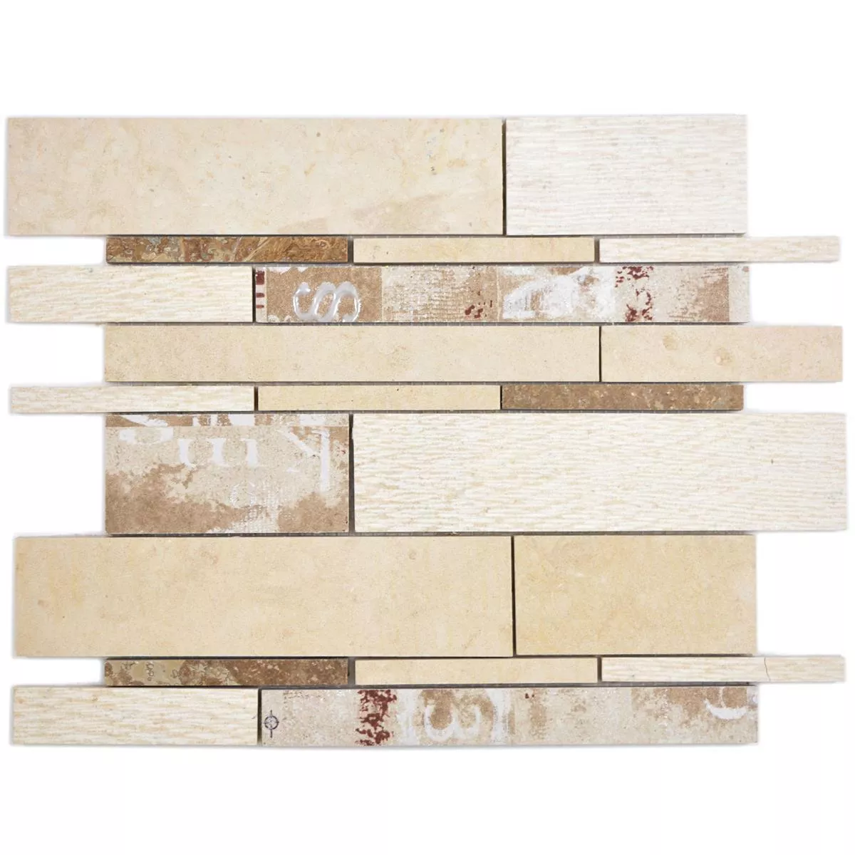 Muestra Cerámica Azulejos De Mosaico Mythos Composite Gris Beige Terracota