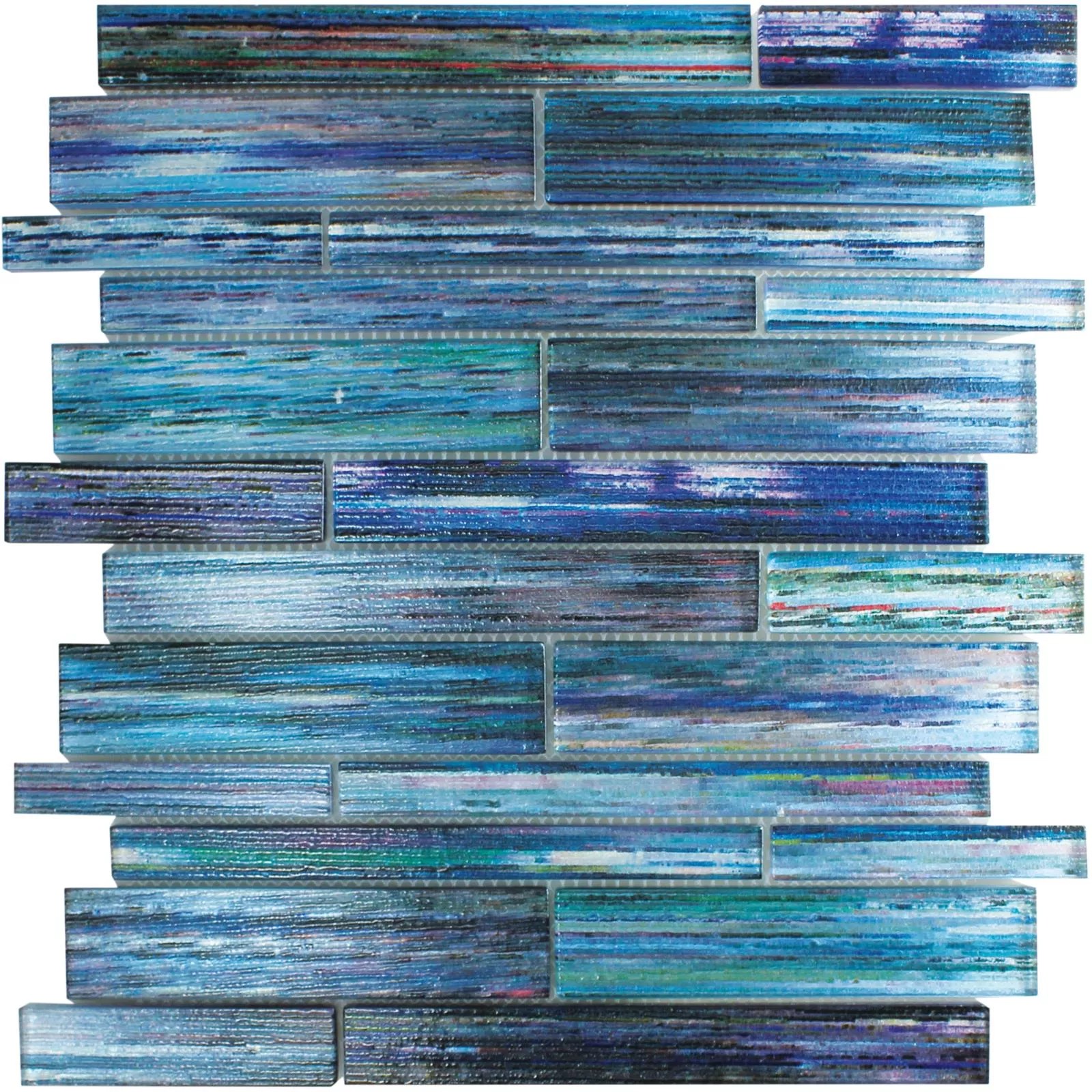 CristalAzulejos De Mosaico Lemont Estructurado Azul Gris