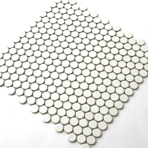 Azulejos De Mosaico Cerámica Drop Blanco Uni