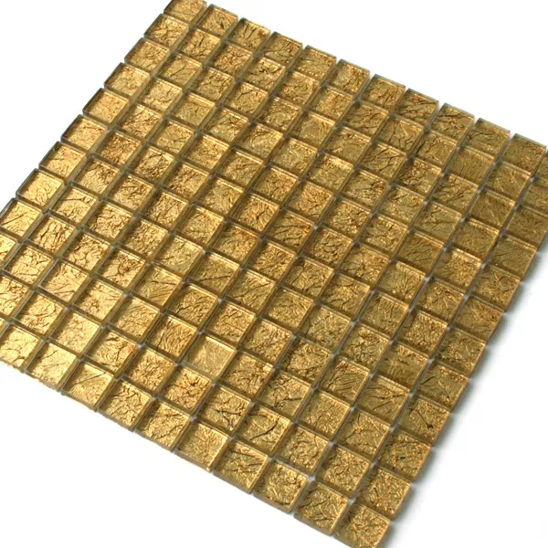 Muestra Mosaico De Cristal Azulejos Oro Metal