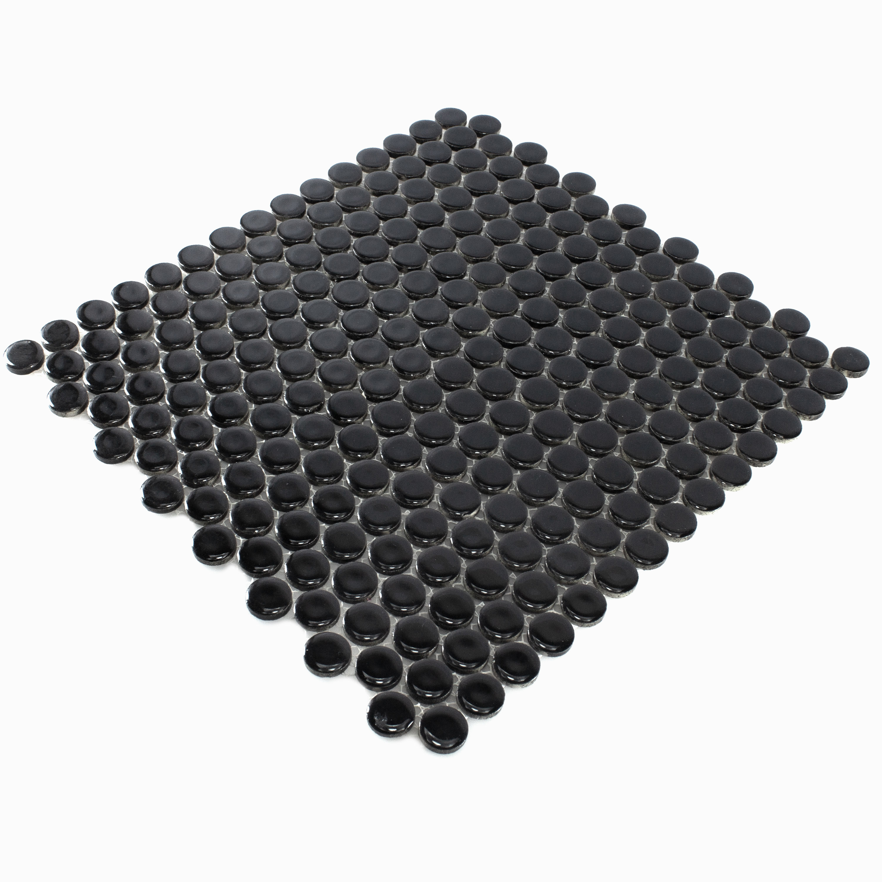Mosaico Cerámico Azulejos Boton Yantra Negro Brillante