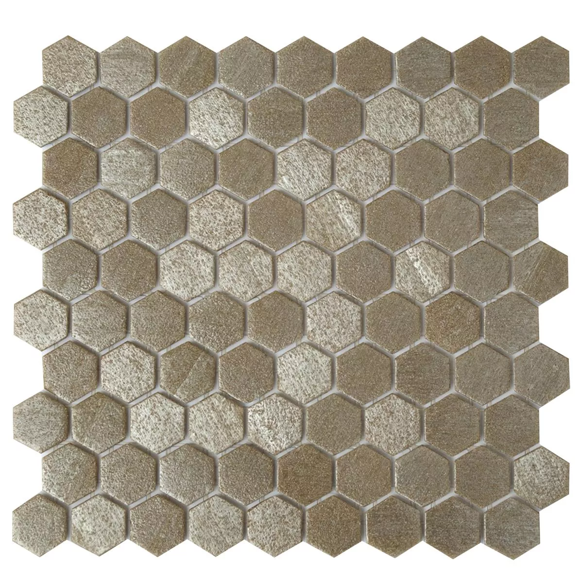 Mosaico de Cristal Azulejos Trend-Vi Hexagonales 2120 Marrón Claro