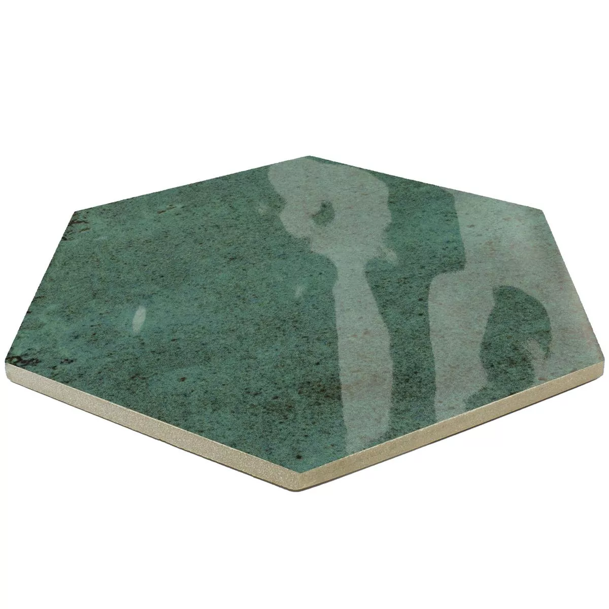 Revestimientos Arosa Brillante Corrugado Hexagonales Verde Esmeralda 17,3x15cm