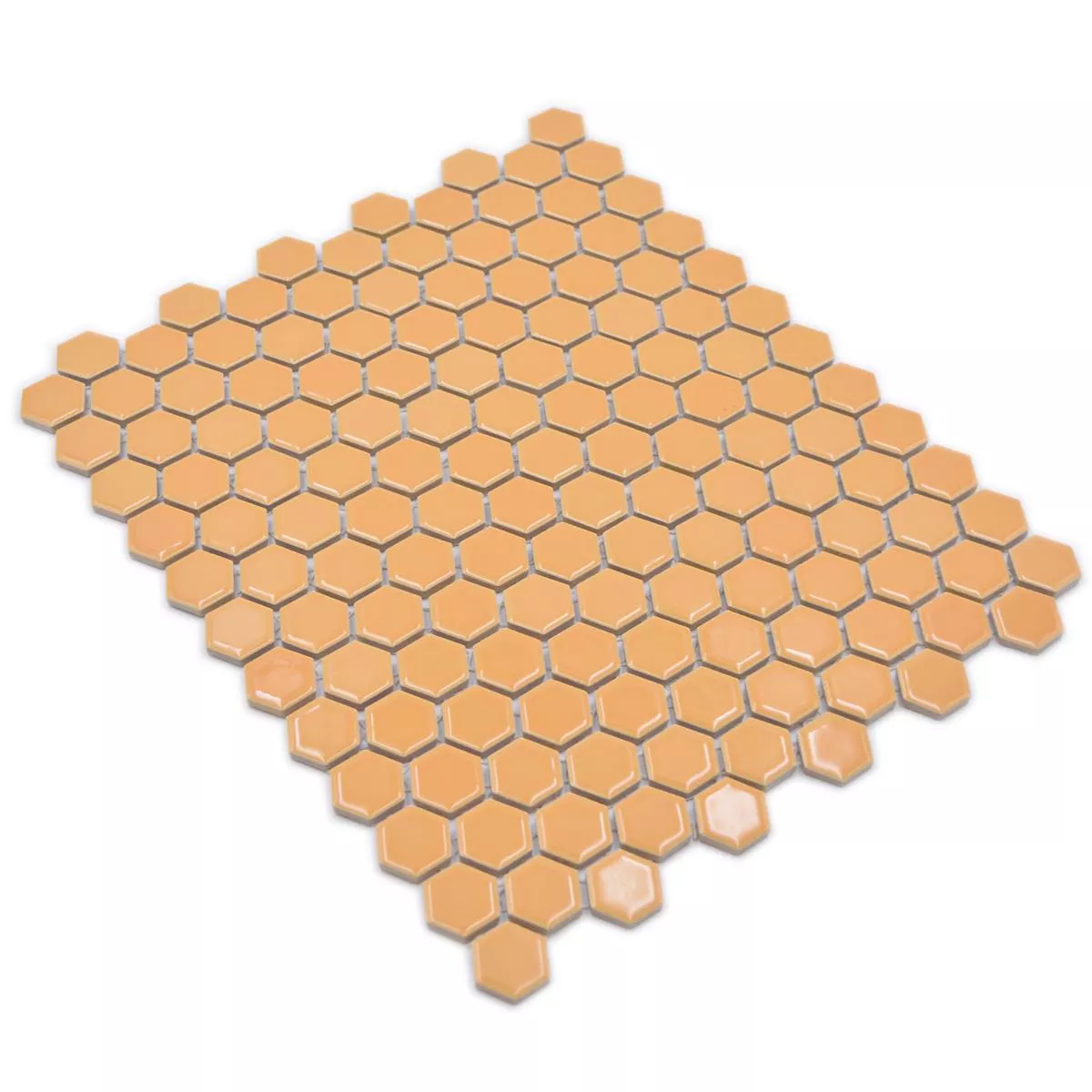 Mosaico Cerámico Salomon Hexagonales Ocre Naranja H23