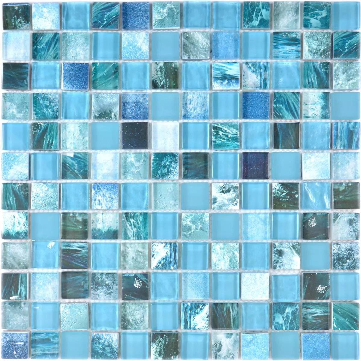 Mosaico De Cristal Azulejos Cornelia Aspecto Retro Verde Azul