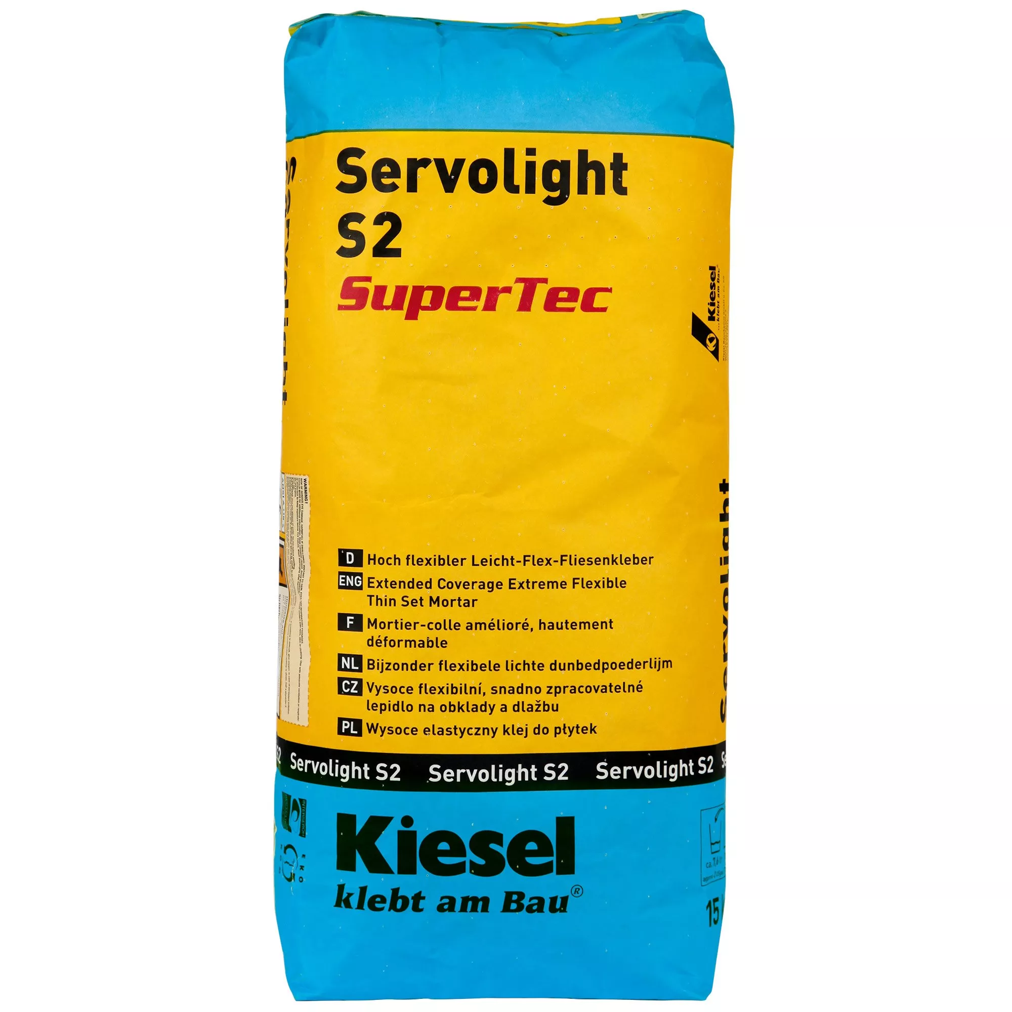Kiesel Servolight S2 SuperTec - Adhesivo Para Baldosas De Flexión Ligera Altamente Flexible (15KG)