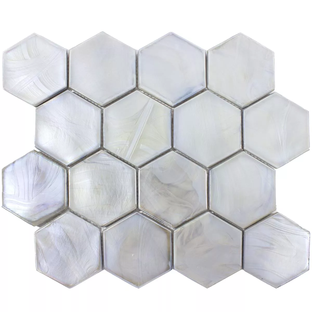Mosaico de Cristal Azulejos Andalucia Hexagonales Gris