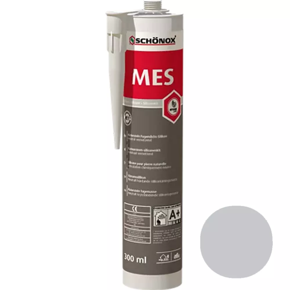 Sellador de juntas de mármol Schönox MES Silicona Gris Plata 300 ml