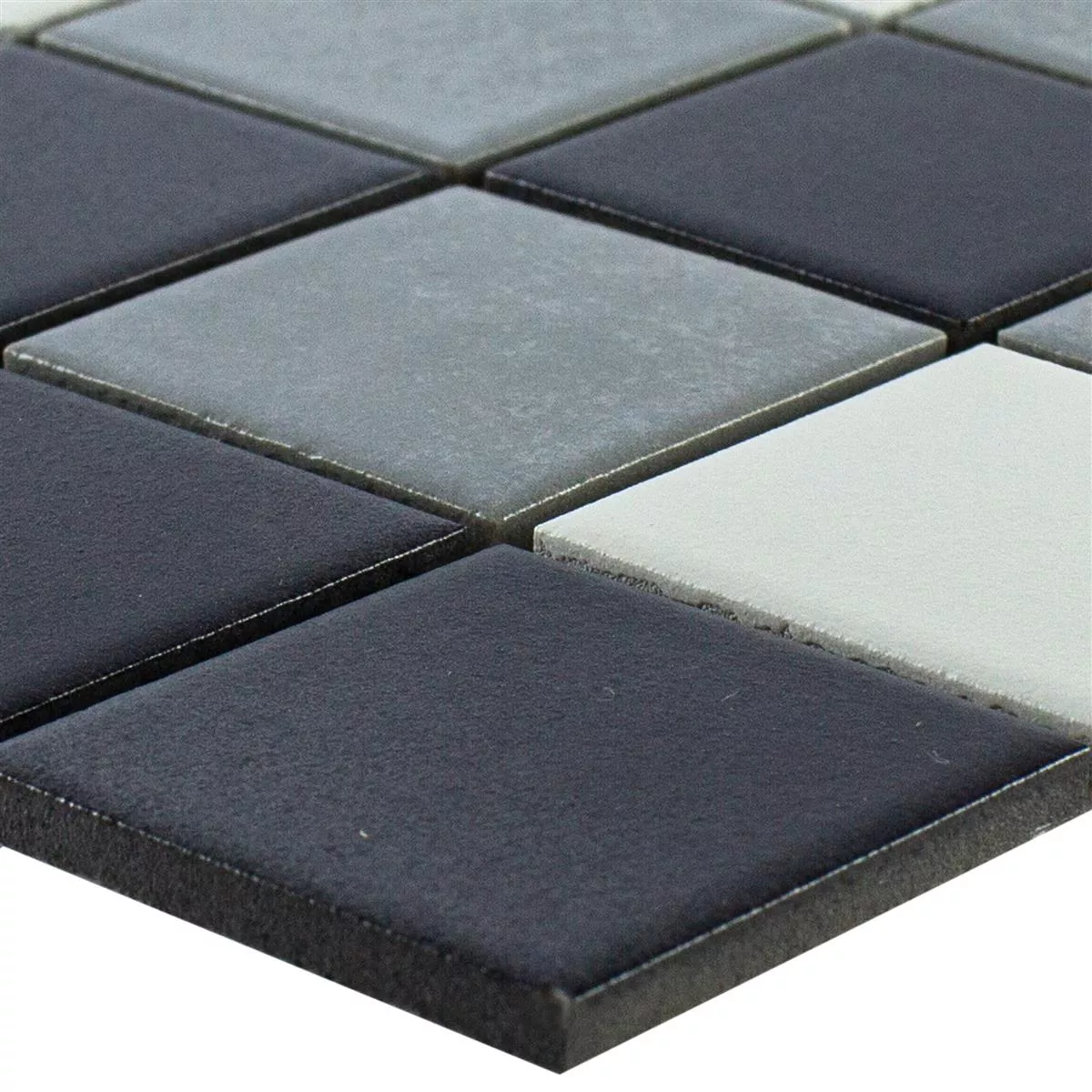 Muestra Mosaico Cerámico Azulejos Orion Negro Gris