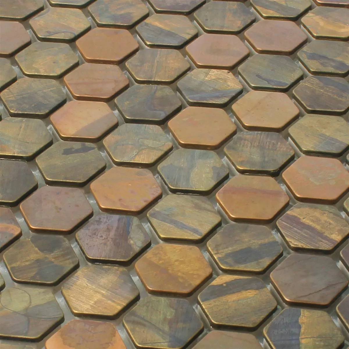 Azulejos De Mosaico Cobre Merkur Hexagonales Marrón 24